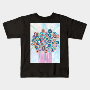 Bright Colourful Expressive abstract Florals Kids T-Shirt